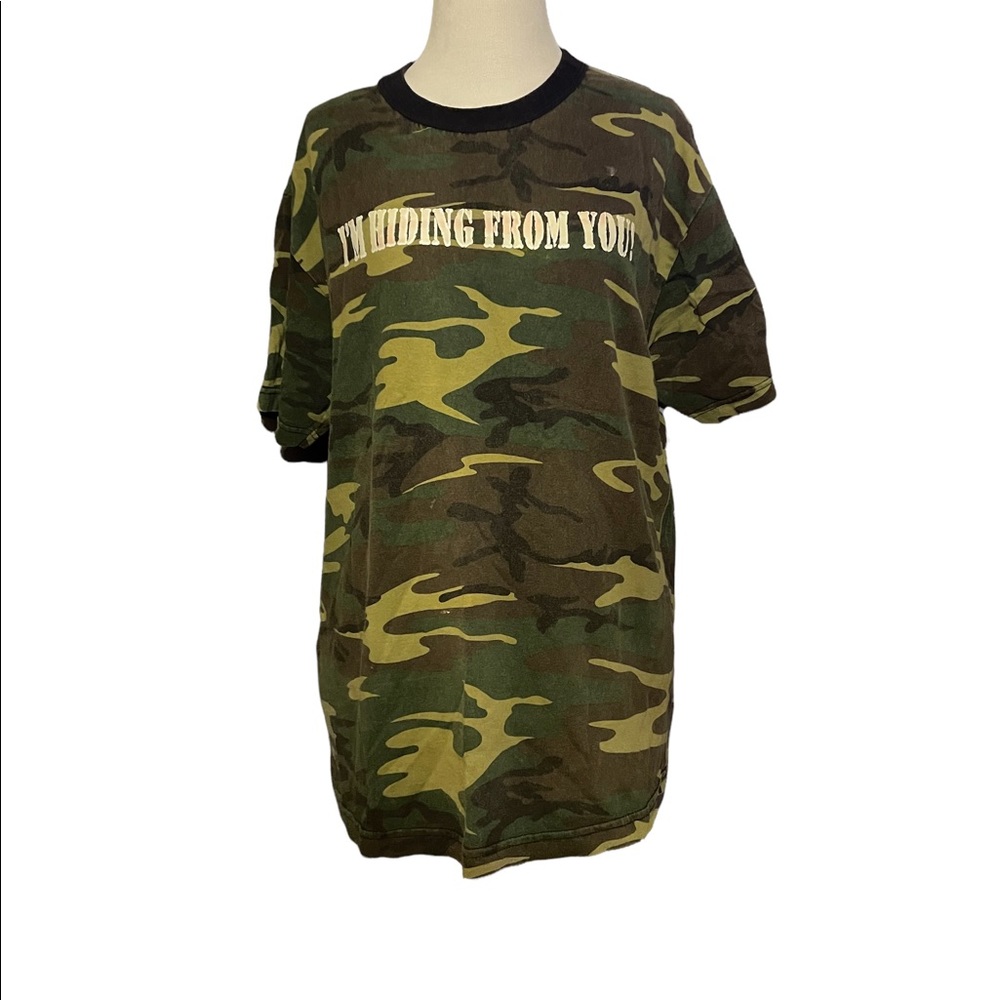 "Im Hiding From You" Camo Top